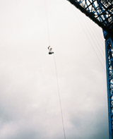 Hilary Bevan on the 150ft descent